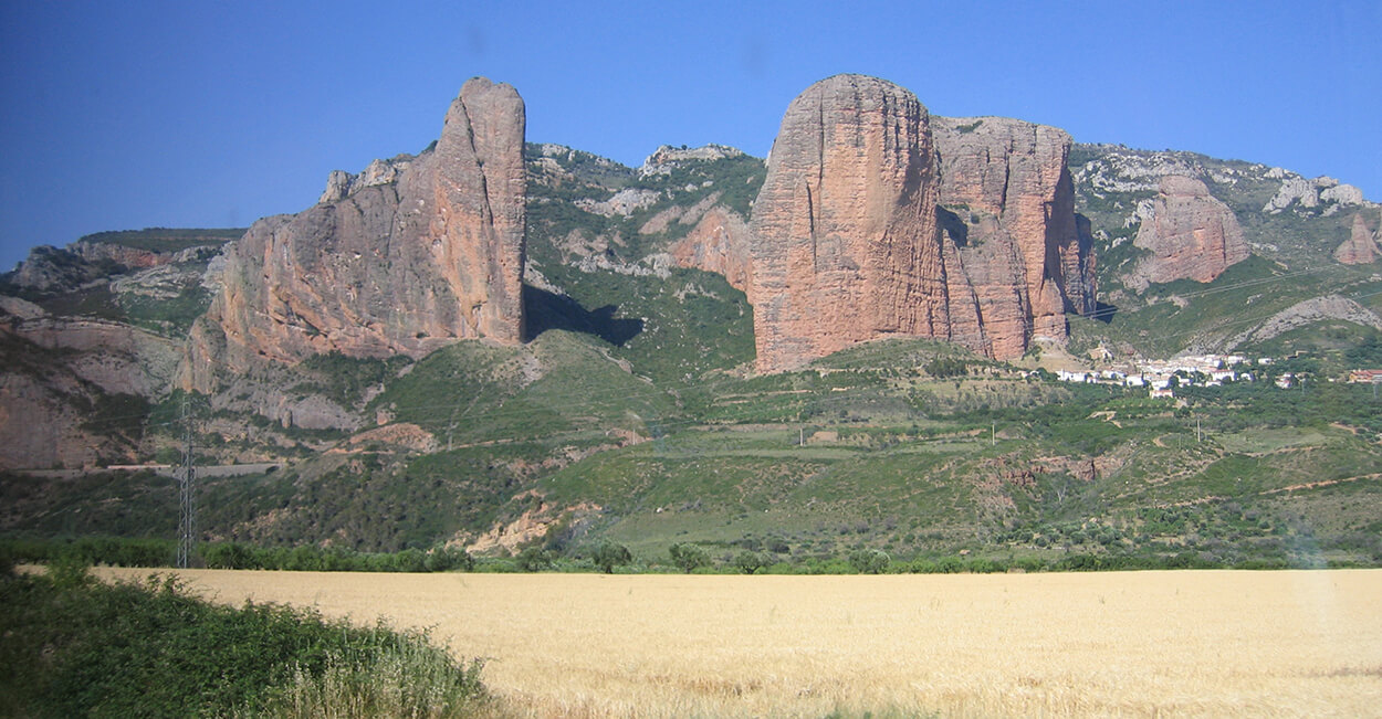 Eocene conglomerates tower above the village of Riglos