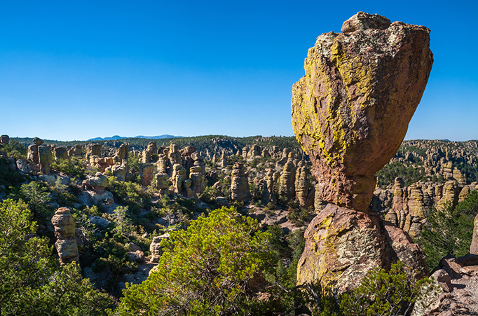 A balanced rock in Chiricahua National Monument Arizona