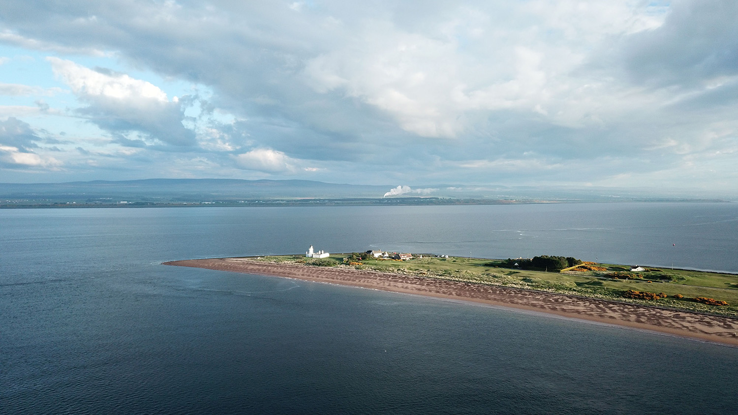 An aerial view of seaside Chanonry Point