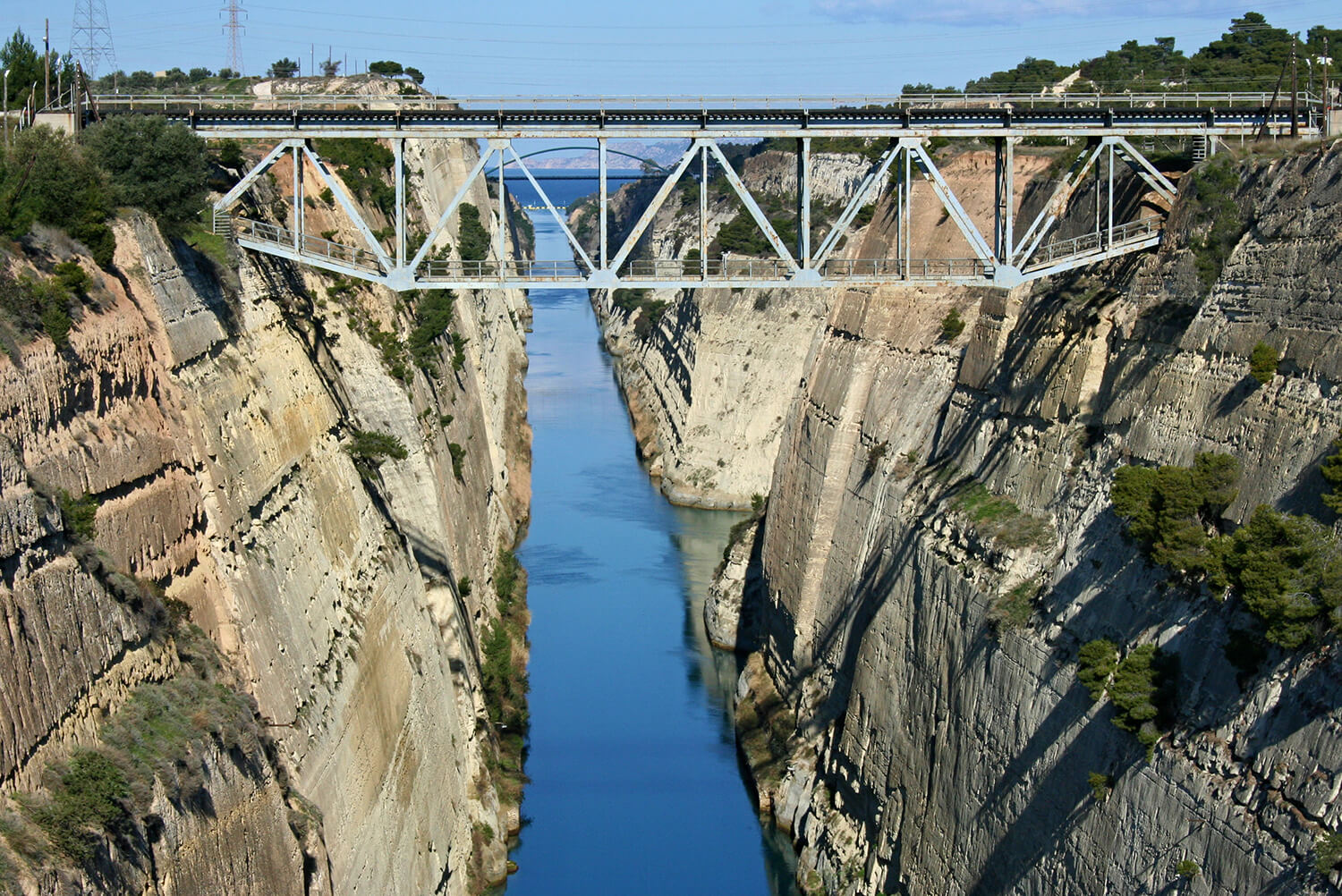The man-made Corinth Canal