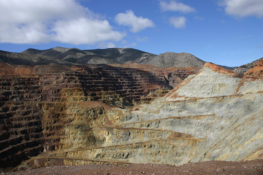 The Lavender Pit open pit copper mine in Bisbee