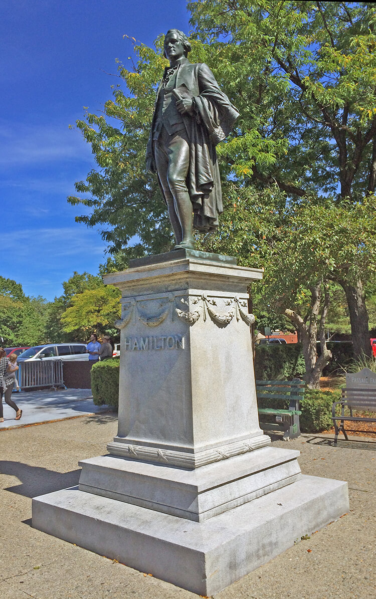 Alexander Hamilton statue at Paterson Great Falls, NJ