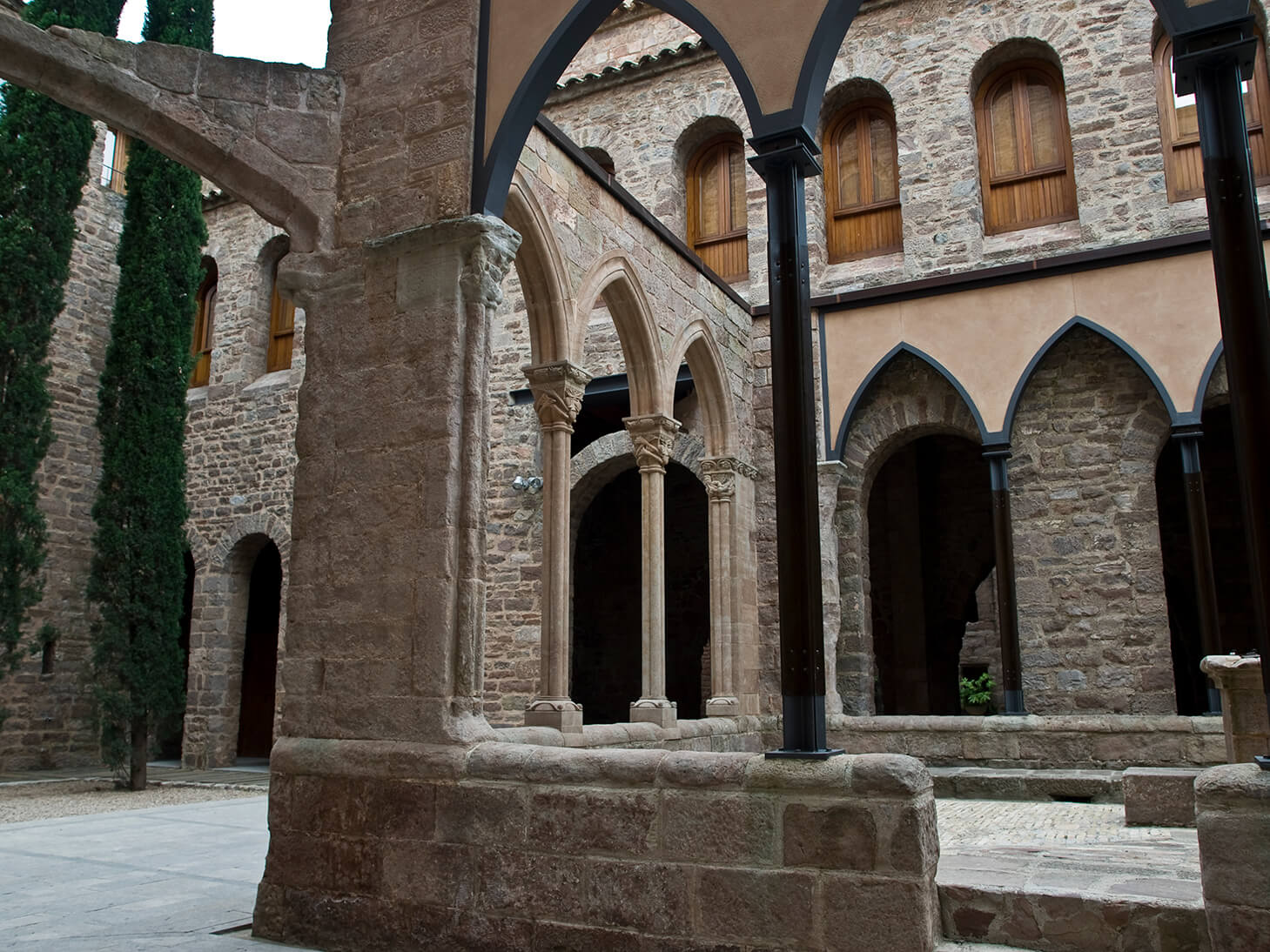 Detail of a courtyard at the Castle of Cardona
