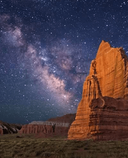 Night sky over Temple of the Moon, Capitol Reef State Park